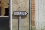 Cartell d'accés a La Cité - Carcassonne